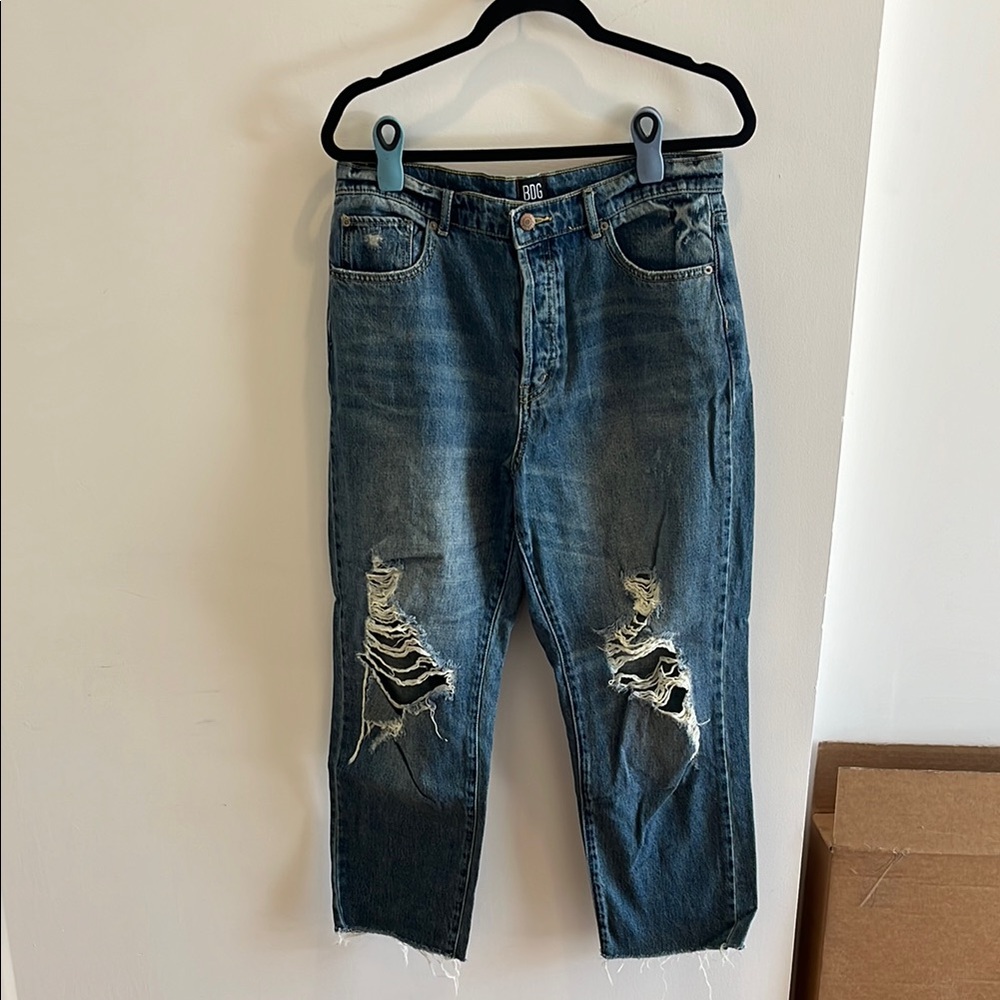 Ripped Blue Denim Jeans